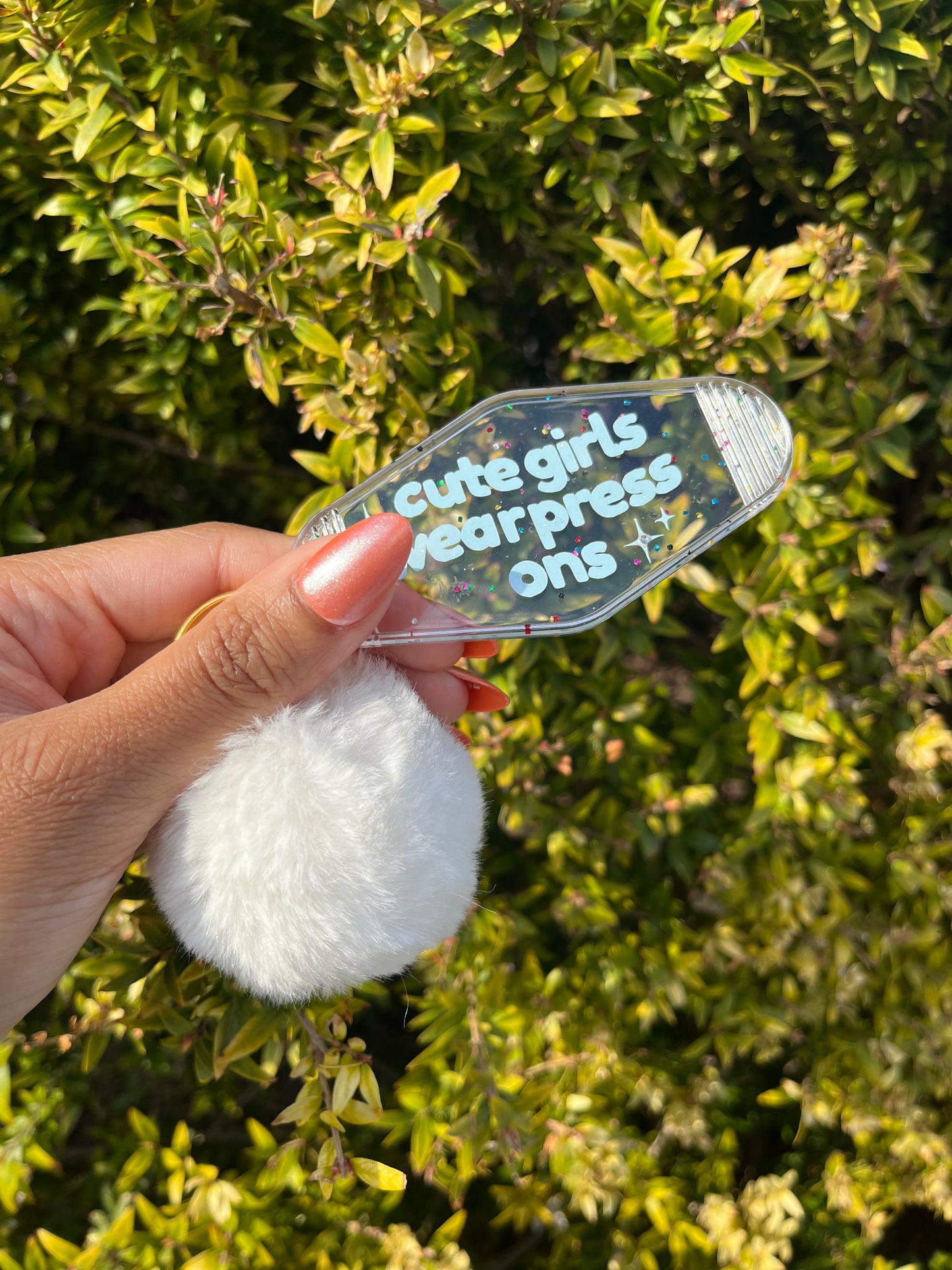 Cute Girls Wear Press Ons Keychain