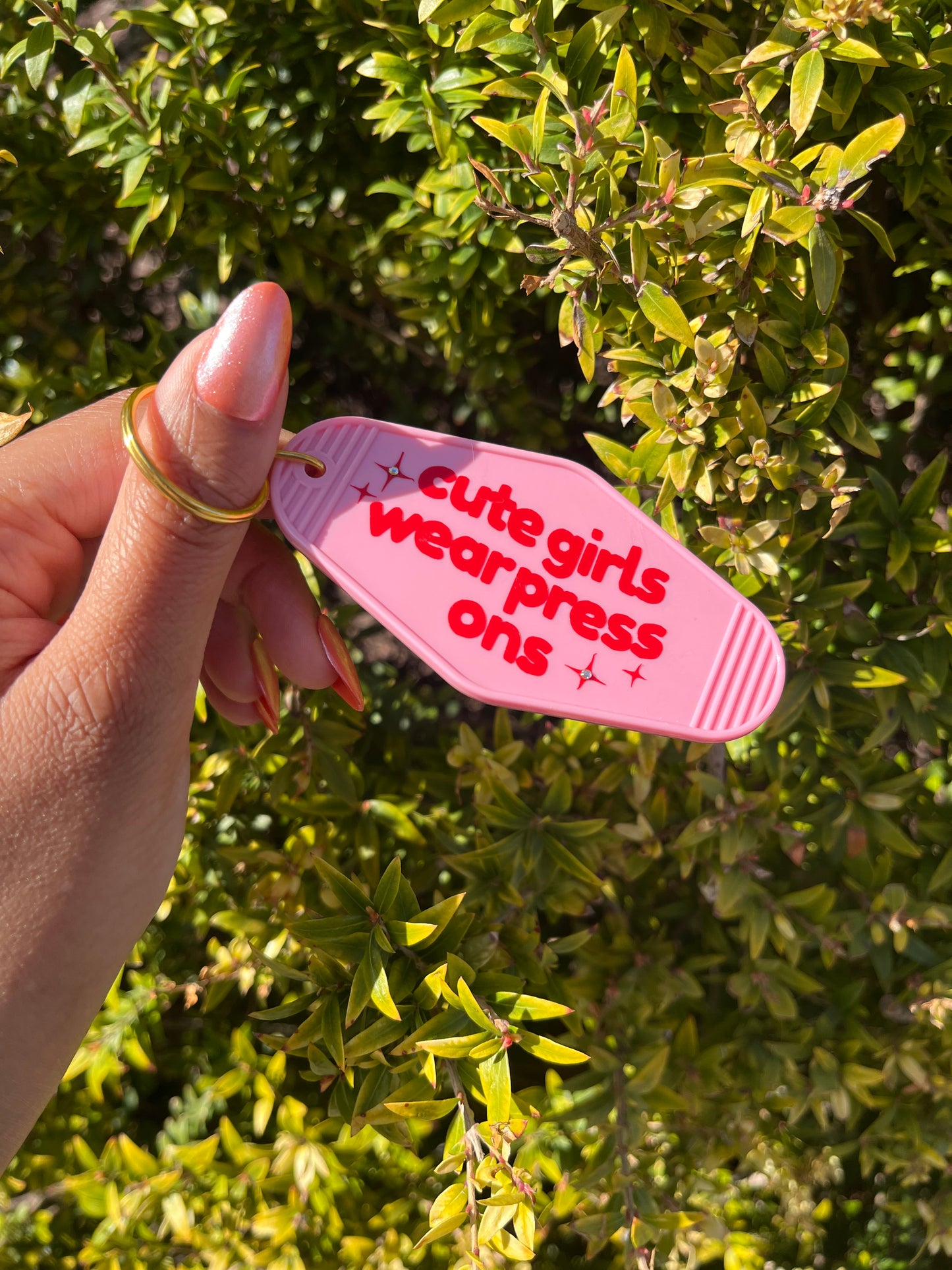 Cute Girls Wear Press Ons Keychain