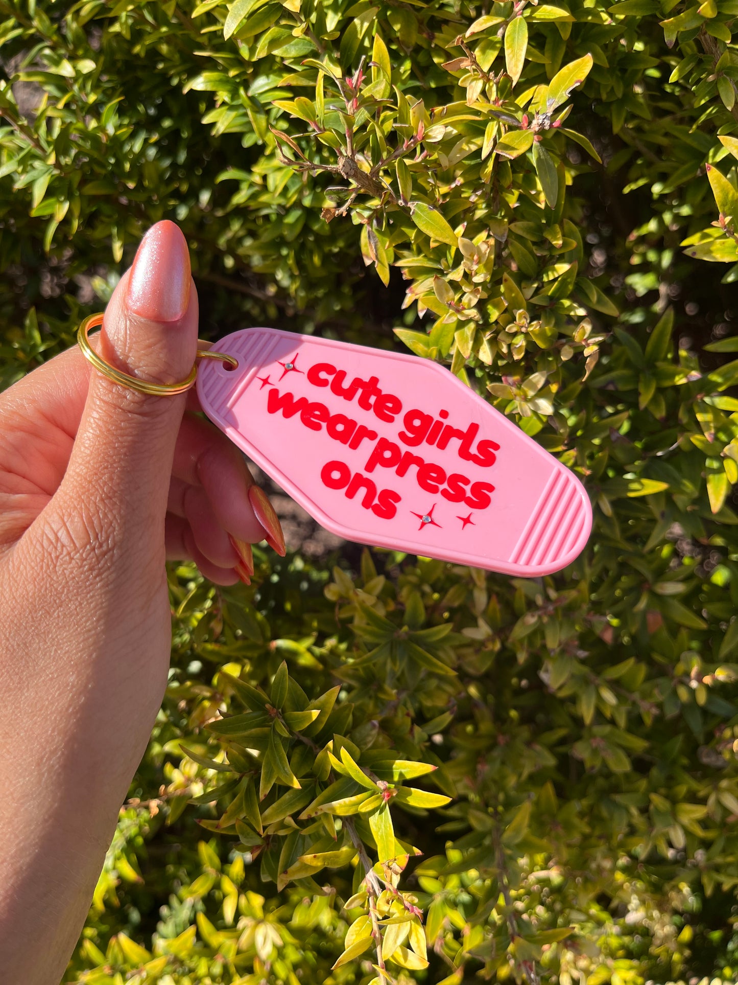 Cute Girls Wear Press Ons Keychain