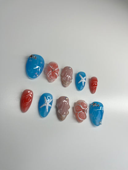 Hawaiian Themed Press on Nails