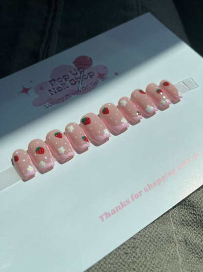 Kawaii Pink Press on Nails