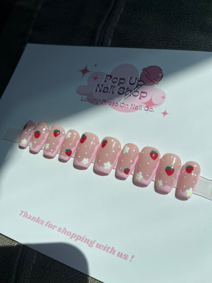 Kawaii Pink Press on Nails