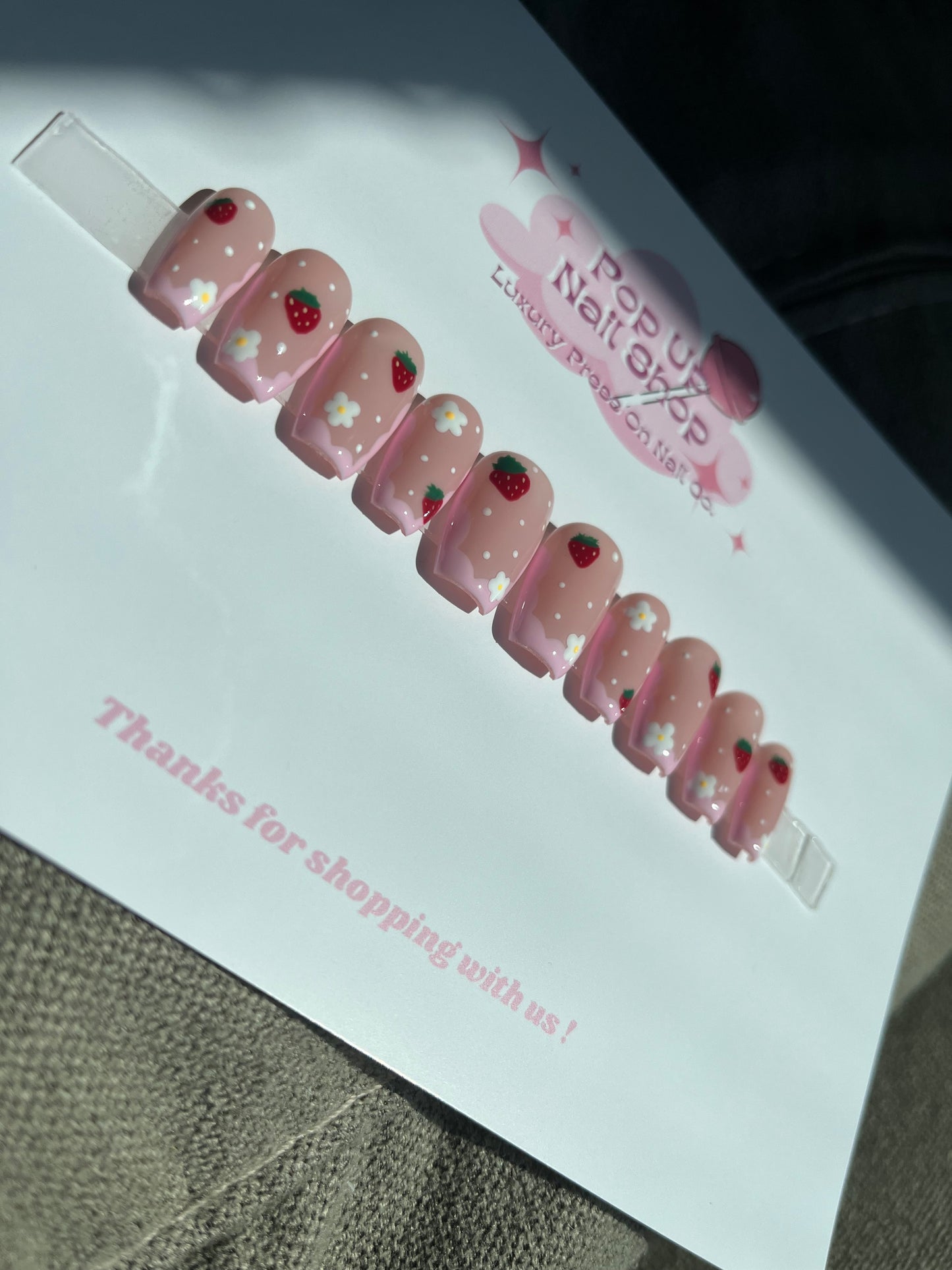 Kawaii Pink Press on Nails