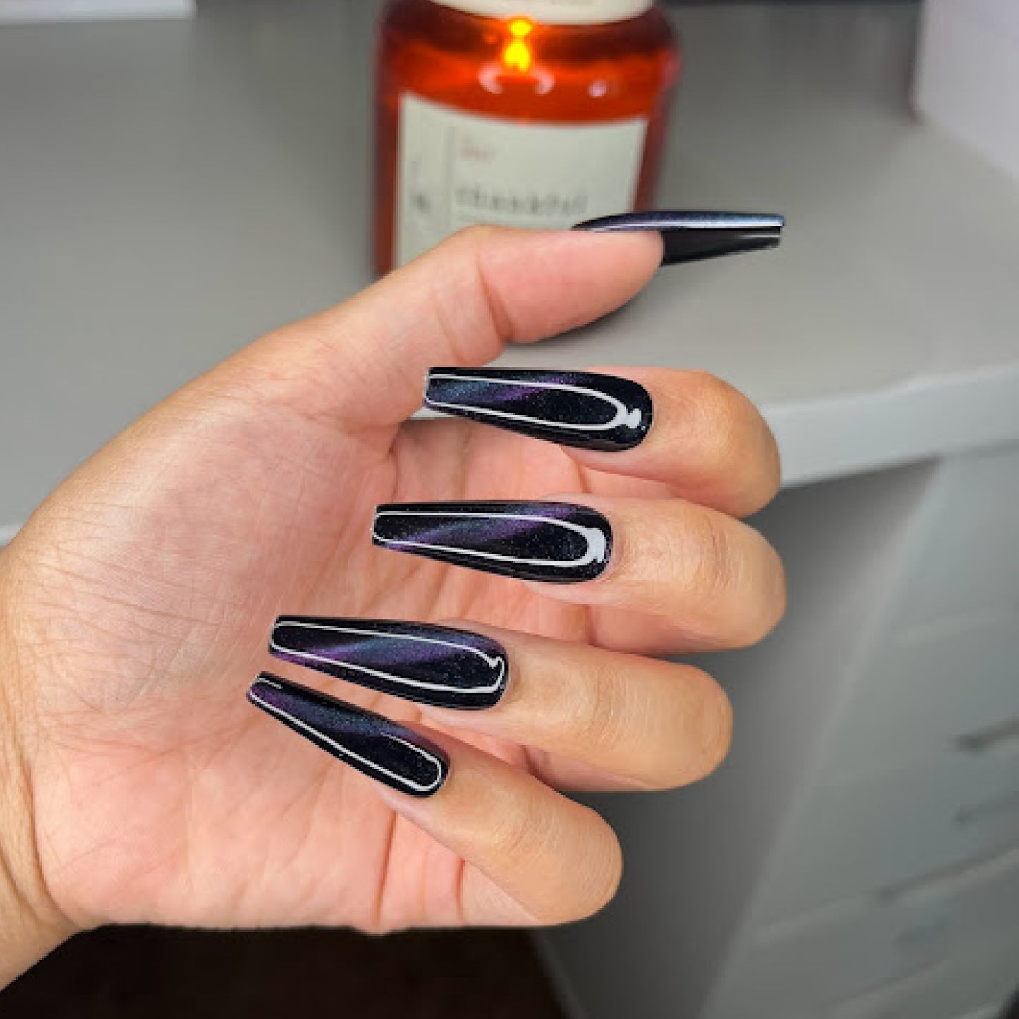 Galaxy Cat Eye Press on Nails