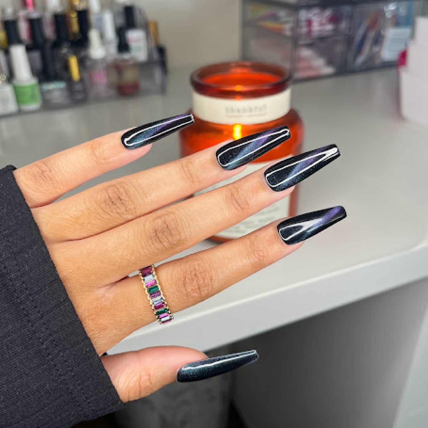 Galaxy Cat Eye Press on Nails