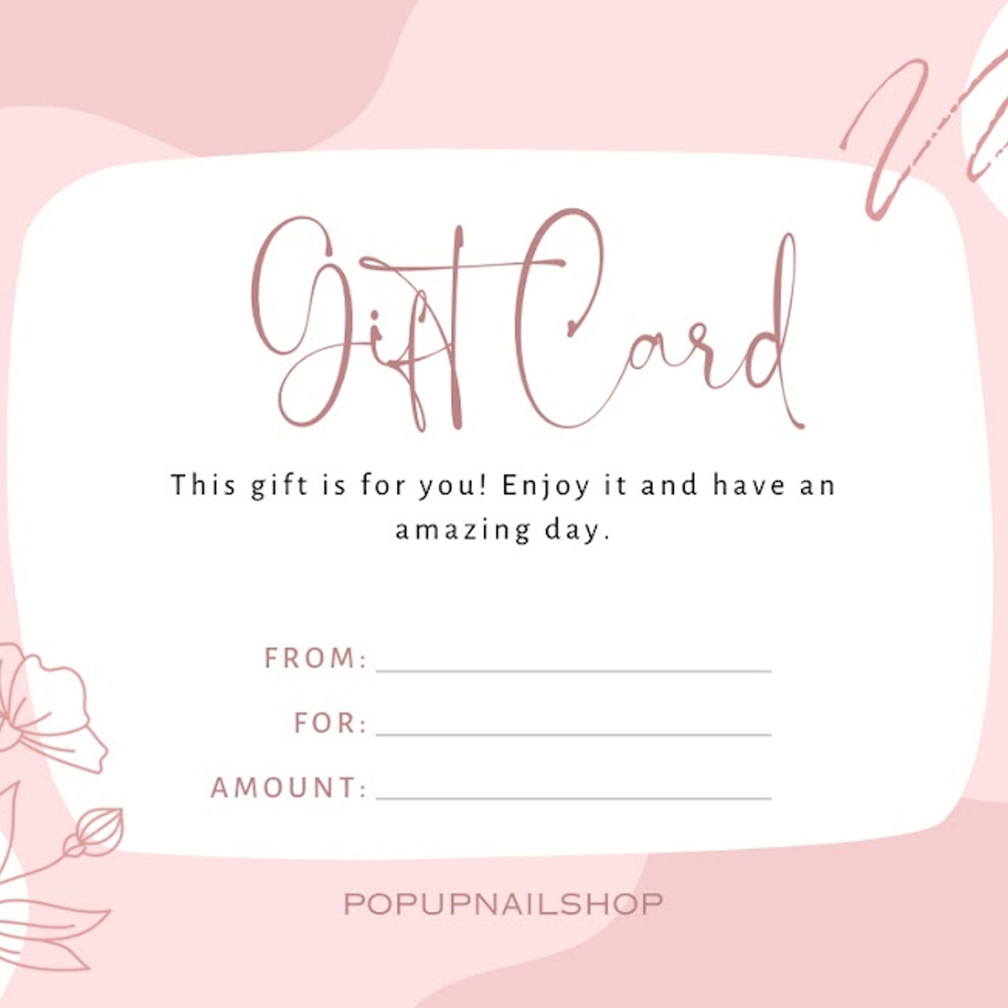 Nail Voucher Gift Card