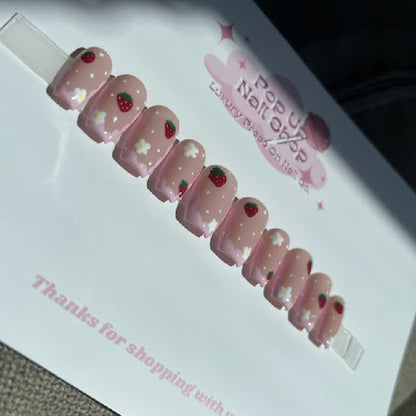 Kawaii Pink Press on Nails