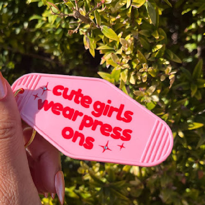 Cute Girls Wear Press Ons Keychain